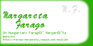 margareta farago business card